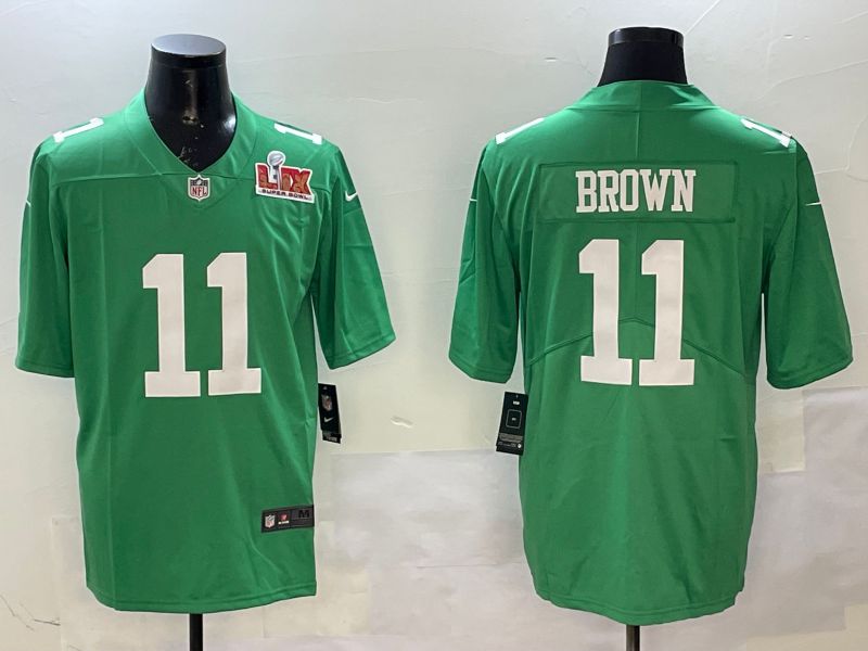 Men Philadelphia Eagles #11 Brown Green 2025 Nike Vapor Limited NFL Jersey style 2091